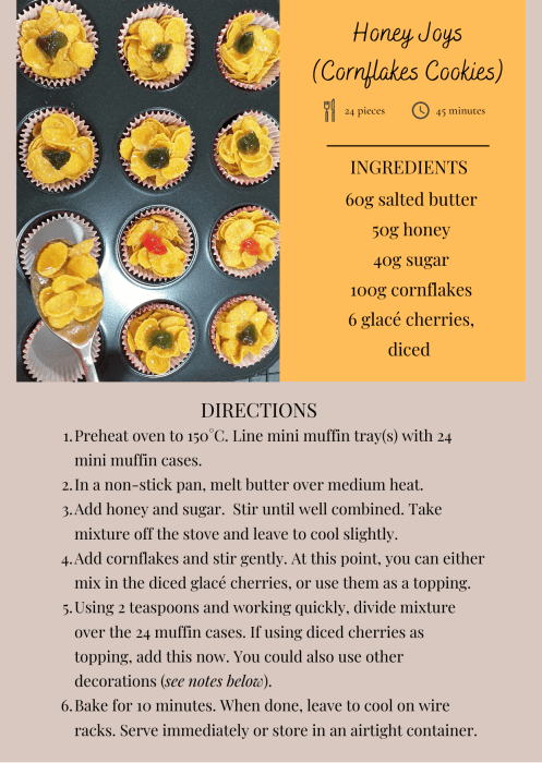 Honey Joys (Cornflakes Cookies) – LADLE AND THREAD